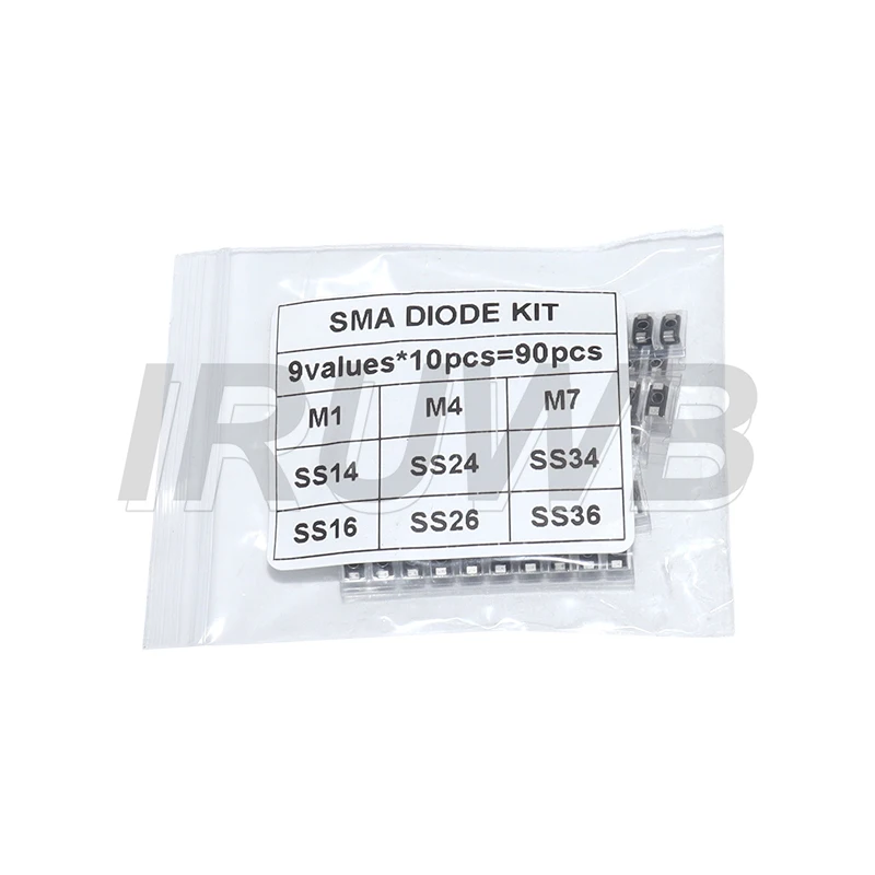 90PCS Rectifier Diode SMD Schottky Diode Kit 1N4007 1N4001 1N4004 SS14 SS24 SS34 SS16 SS26 SS36 image 6