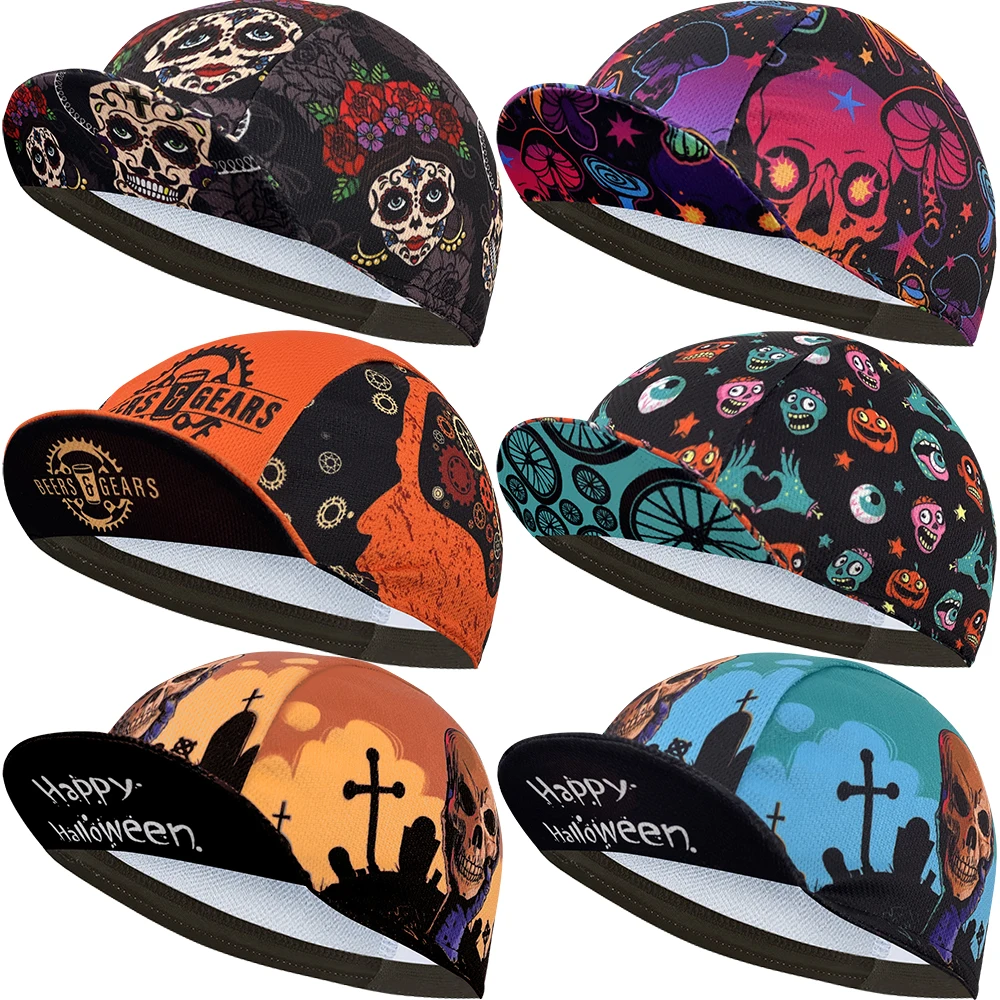 

New cycling cap, polyester sweat absorption, multiple styles, unisex, pop, halloween, skulls