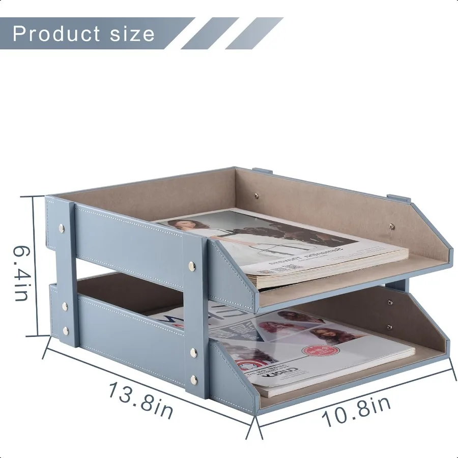 Кожаный настольный поднос для писем, офисный органайзер для бумаги для почтовых файлов, журналов, ювелирных изделий, косметики, модный держатель для писем 2Ti