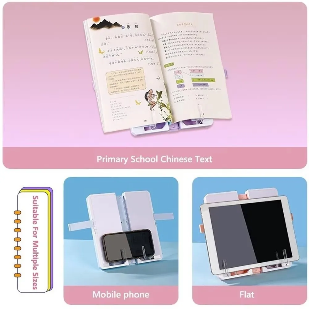 Multifunctional Reading Stand Pencil Case Large Capacity Adjustable Angles Bookshelf Pencil Case Portable Foldable