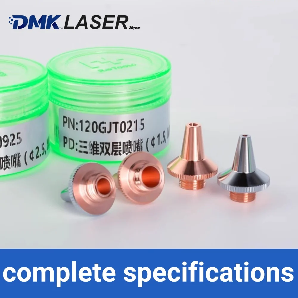 Raytools original 3D Laser Cutting Nozzles D15 M8 H19 Single/Double Layer Copper Cutting Tip for laser cutter head cutting head
