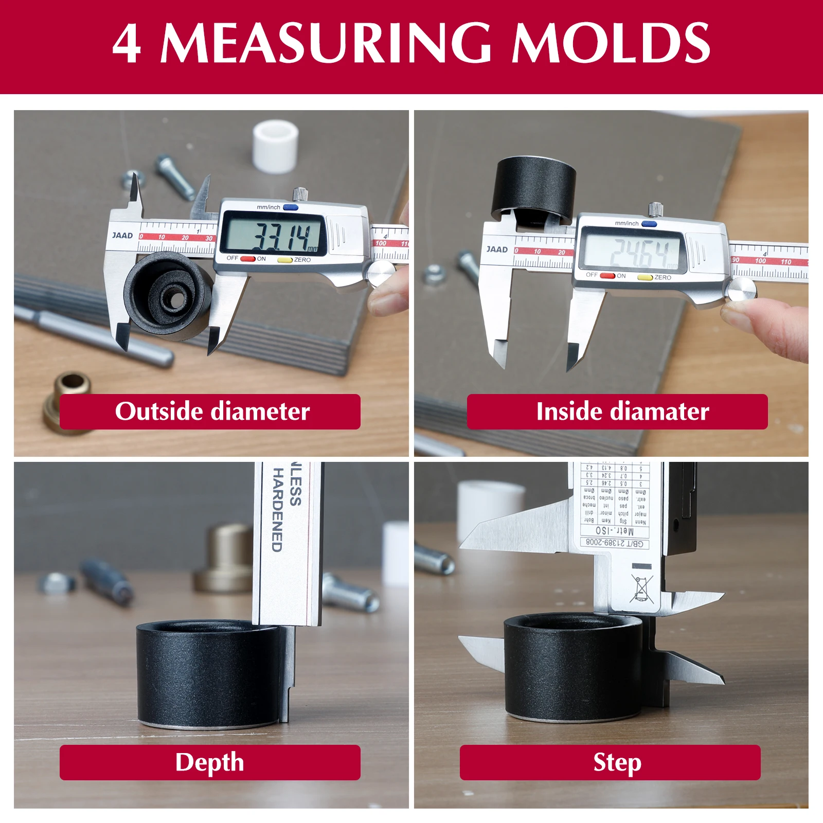 デジタルノギス、大型LCDスクリーン付きステンレス鋼構造、150mm/0-6インチ、工業用グレード、高精度ツール