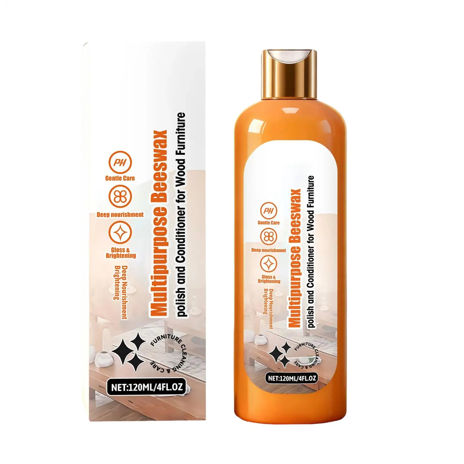 Condicionador de Madera Pre-impregnado 120ml, Limpiador Abrillantador, Cera Restauradora de Acabado para Madera, Limpiador de Suelos para Madera Dura, Tablas de Cortar y Gabinetes