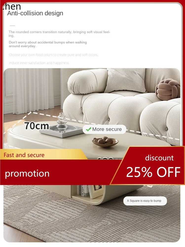 

Журнальный столик YFY для гостиной, дома, высококачественная овальная каменная тарелка