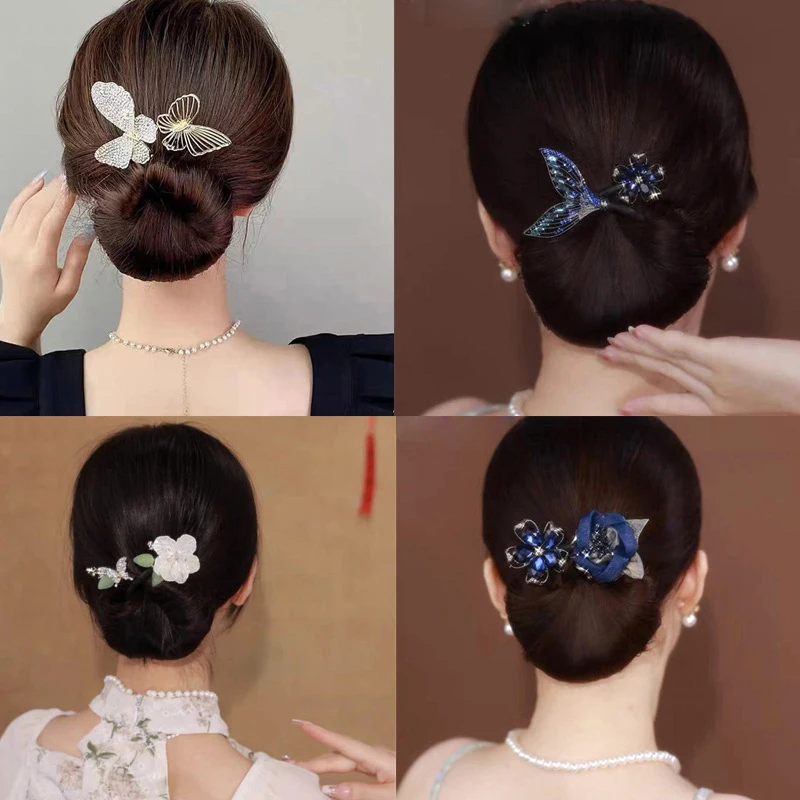 Korean Style Women's Hair Twister Crystal Curler Exquisite Temperament Hairpin Curling Hair Hairpins Elegant Hair Accessories