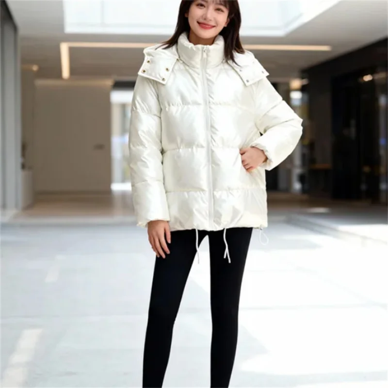 

High-Street Casual Women's White Padded Puffer Jacket – 2025 Autumn/Winter New Collection