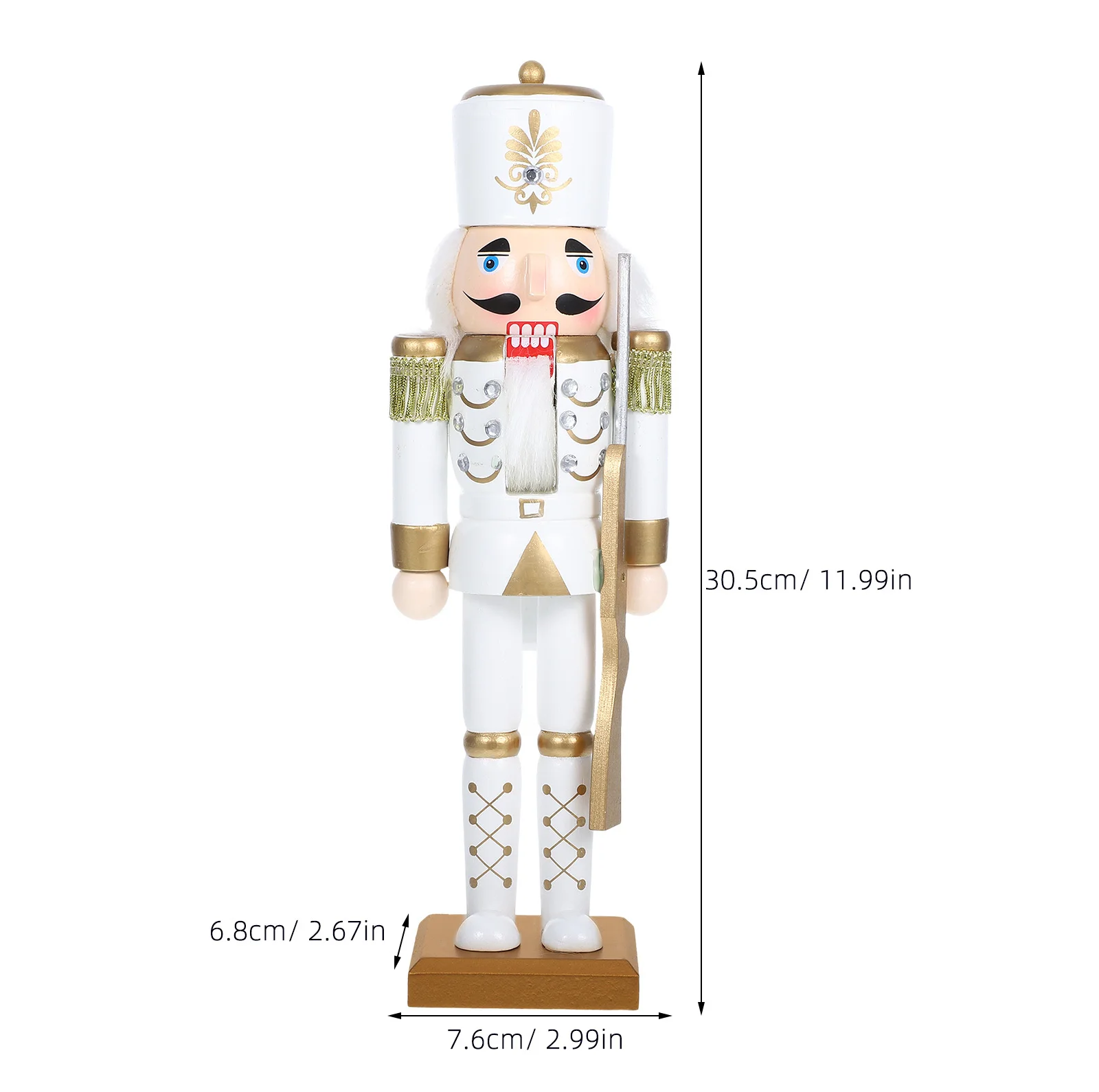 

Christmas Nutcracker King Soldier Wood Statue Elegant Xmas Desktop Ornament Festive Decoration Christmas Nutcracker Figure