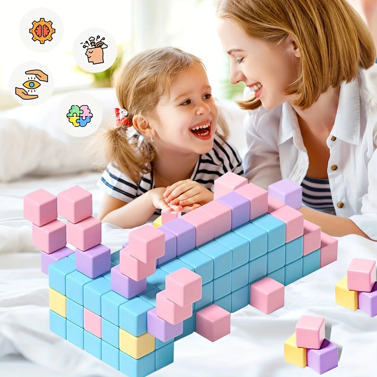 مكعبات مغناطيسية للأطفال، هدية حسية مكعبة مغناطيسية كبيرة الحجم، مجموعة مكعبات بناء تعليمية لمرحلة ما قبل المدرسة، هدايا مثالية للعطلات