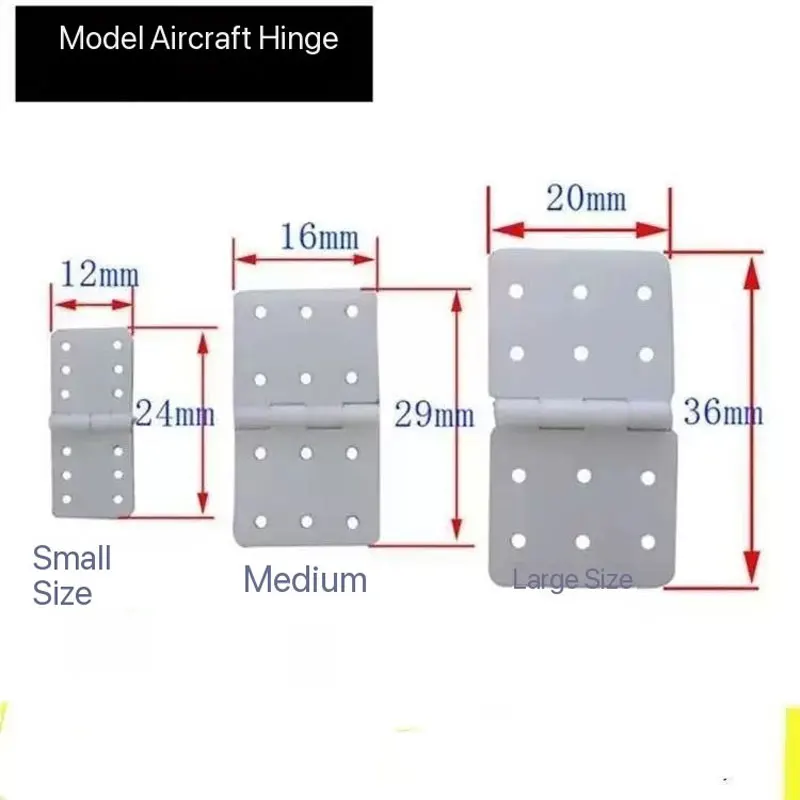 

5pcs 20pcs High Strength Nylon Pinned Hinge RC Model Airplane Parts 12x24 16x28 20x36mm for Fixed Wing Aircraft DIY