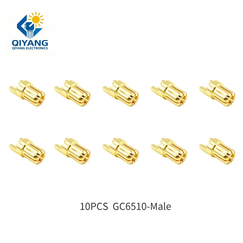 AMASS Gold Plated GC6510 GC6510-M/F 6.5mm Banana Plug Pure Copper Model Airplane Connector Electrical and Mechanical Adjustment