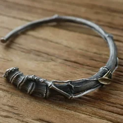 HX New Handmade Men's Retro Old Personality Bangles Brass Bamboo Opening Adjustable Temperament Versatile Fashion Accessories