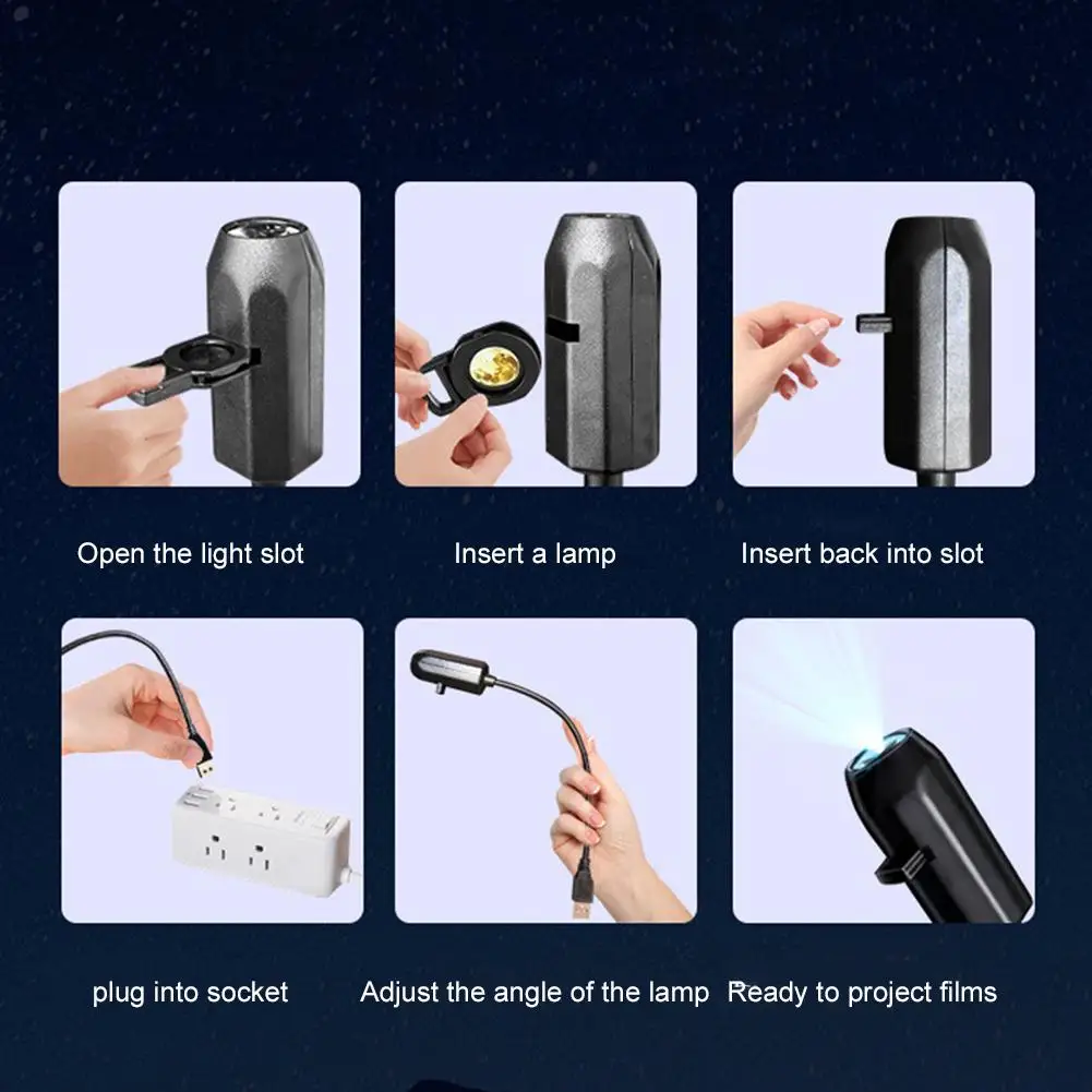 ضوء جهاز عرض عيد الميلاد مع شجرة عيد الميلاد 360 ° جهاز عرض LED قابل للدوران يعمل بمنفذ USB لملحقات تزيين حفلات عيد الميلاد المنزلية #4