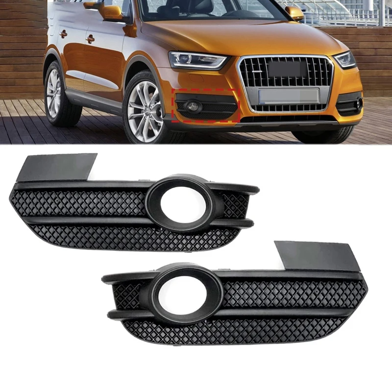 Front Left Right Bumper Fog Light Grille Cover Cap For  Q3 2012 2013-2015 EU Version 8U0807681A 8U0807682A