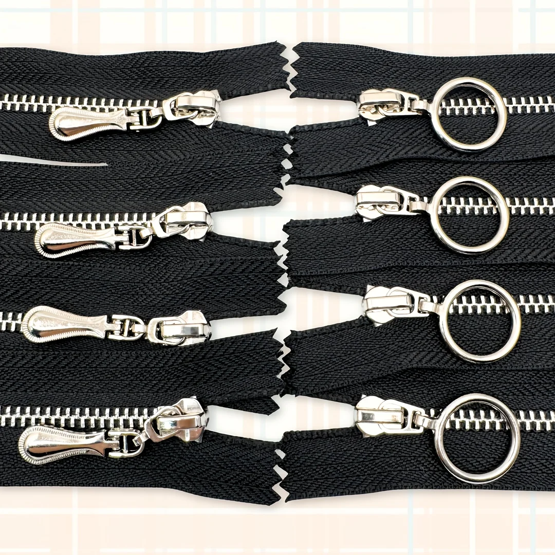 

2pcs 10cm -3.93 inches/12cm -4.72 inches black closed metal heavy-duty zipper, suitable for all kinds of items