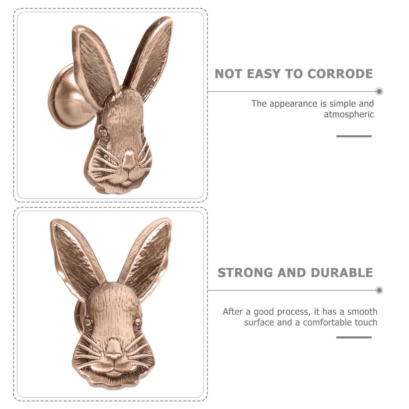 

2pcs Rabbit Shaped Drawer H Cabinet Knob Wardrobe Pull Door Kitchen Sliding Durable Non Fading Storage