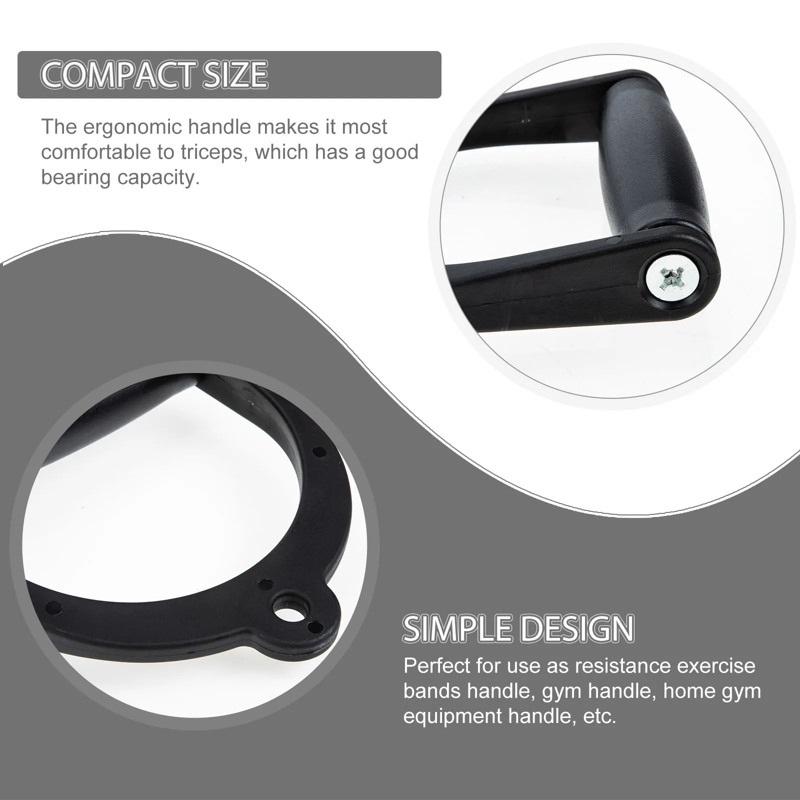 

2pcs Fitness Handles Resistance Band Accessories Ergonomic Wear-Resistant Gym Handle For Home Exercise Equipment Triceps
