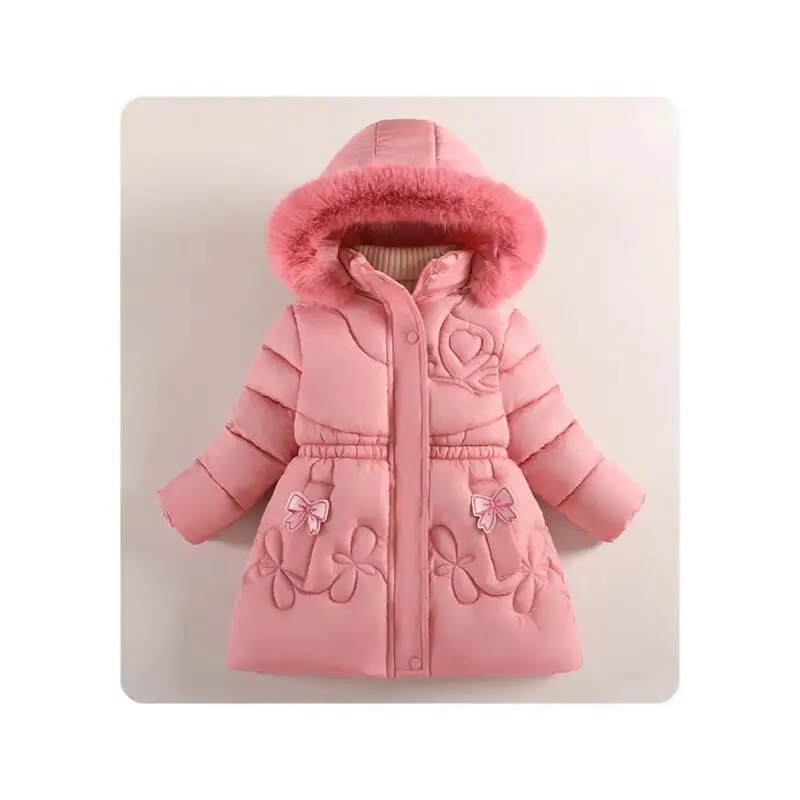 

Стеганая куртка для девочек, осенне-зимняя однотонная длинная куртка, удобная верхняя одежда с капюшоном, ветрозащитная детская одежда для детей 4-12 лет