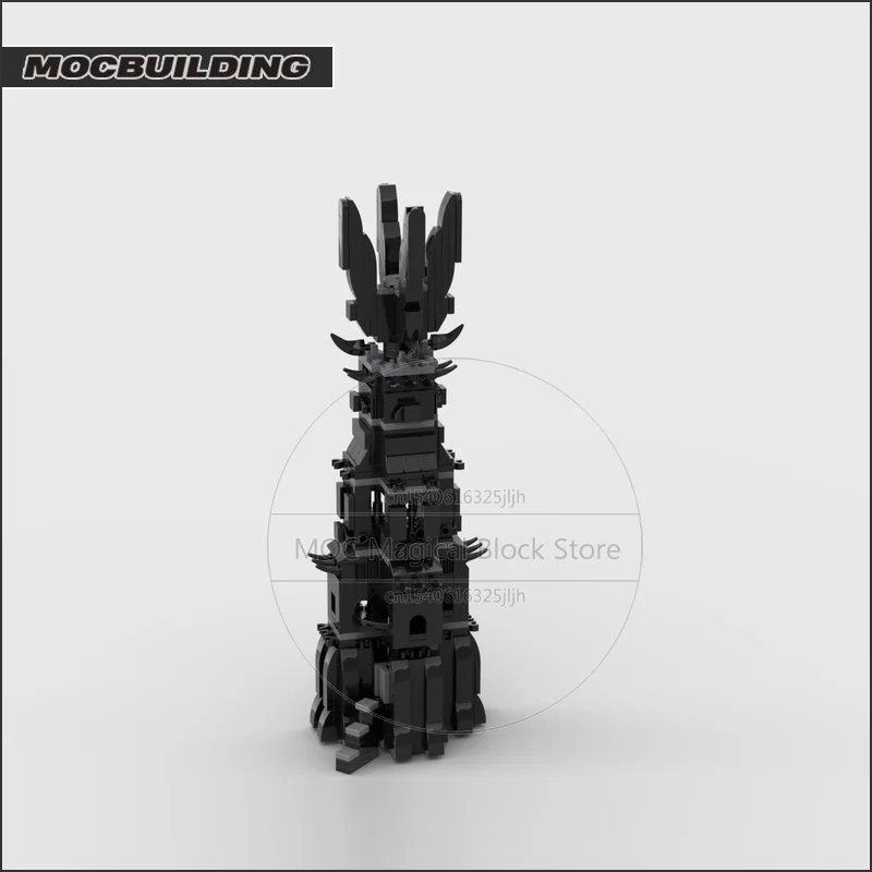 Bloques de construcción Diorama para niños, Mini torre de Orthanc MOC, modelo de arquitectura, juguetes de tecnología, exhibición de ladrillos, regalos de Navidad, 10237