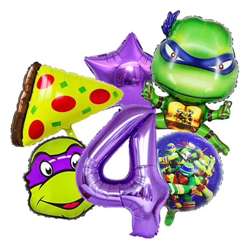 Fashion Ninja Turtles Balloon Bouquet Set Cartoon Character for Boys Birthday Baby Shower Party Celebration Decor Supplies - view 5
