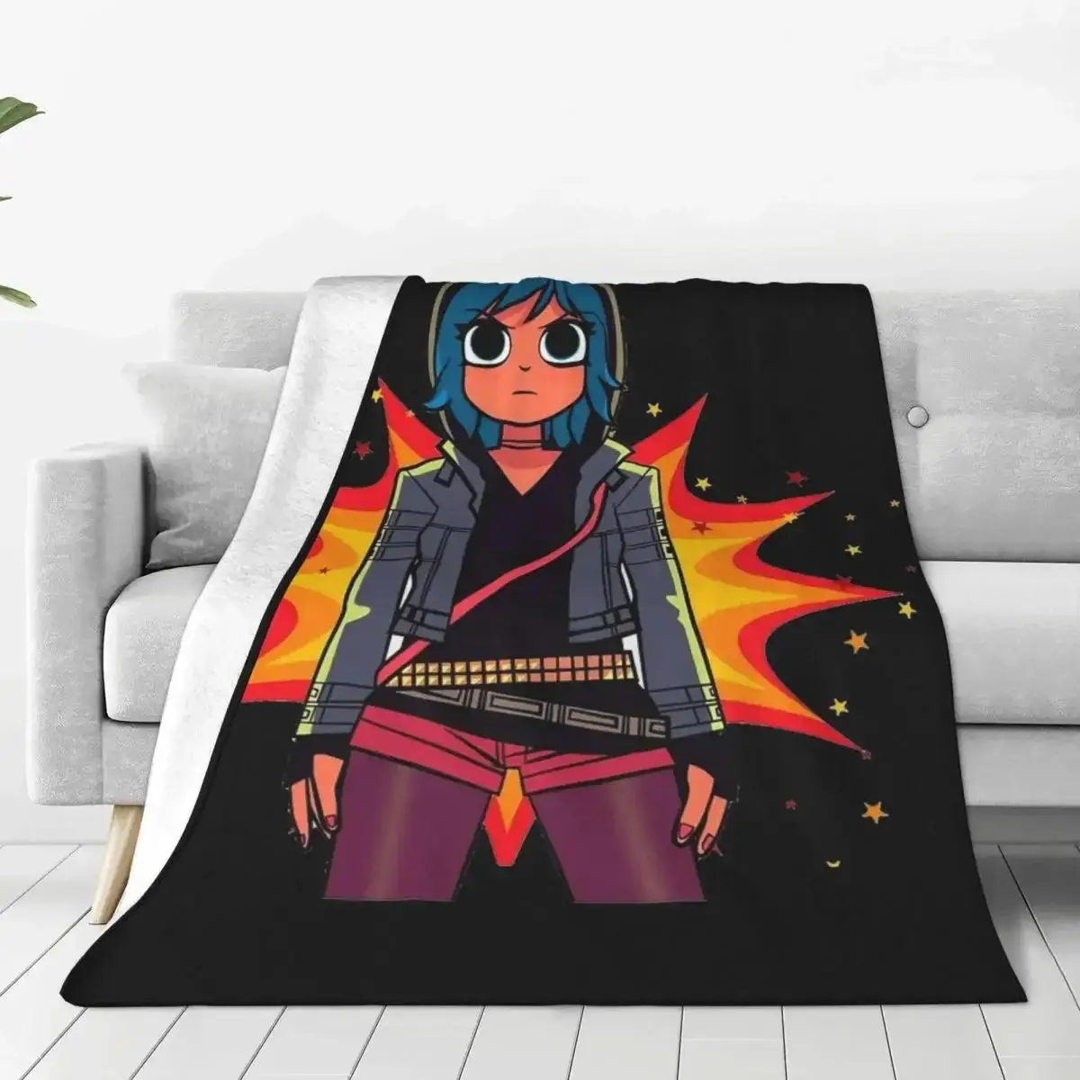 Ramona Flowers Scott Pilgrim manta de felpa transpirable mantas para silla funda de sofá divertido Scott Pilgrim vs el mundo