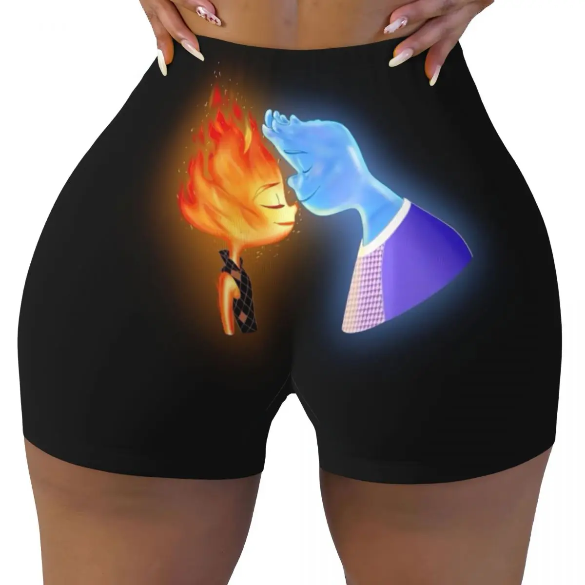 

Custom Elemental Animations Biker Running Gym Shorts Women Athletic Workout Yoga Shorts