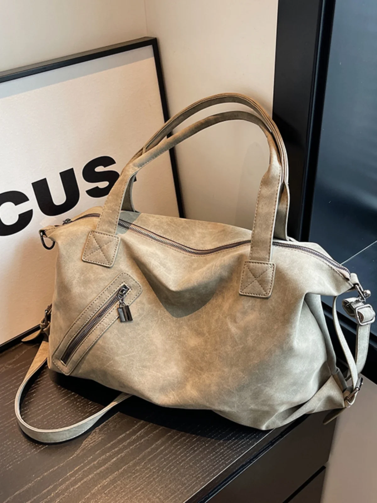 Sac fourre-tout en cuir PU velours pour femme, sacs à main de sport à fermeture éclair, sacs à bandoulière ChimCrossbody, court voyage, solide, 2023