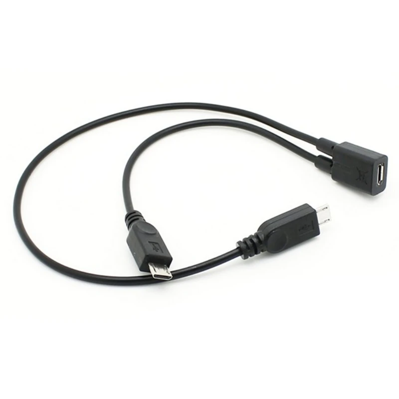 Micro USB Female to Micro USB Male Splitter Cable Data Transfer 30cm Long