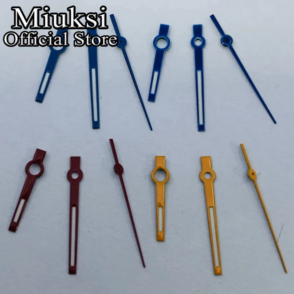 Miuksi silver rose gold blue black red watch hands green luminous hands fit NH35 NH36 ETA2824 2836 PT5000 Miyota8215 movement