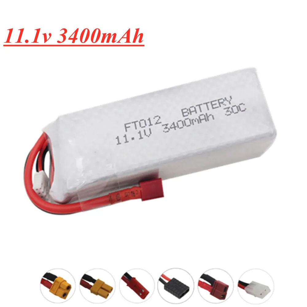 11.1V 3400mah 30C Lipo batteria per Feilun FT012 Huanqi 734 RC giocattoli barca elicottero Quadcopter pezzi di ricambio 3S Lipo 11.1V batteria