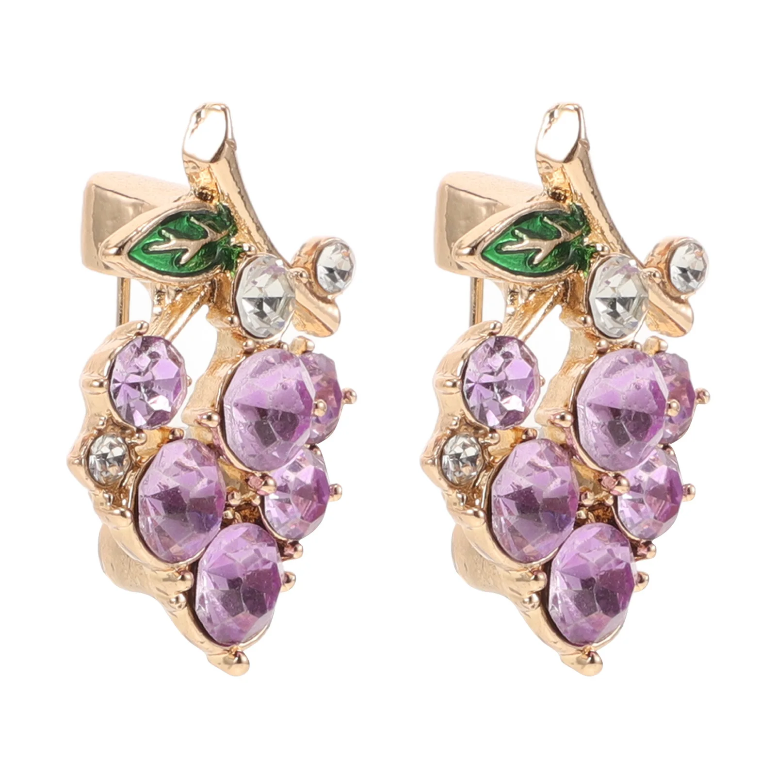 

2Pcs Sparkling Rhinestone Grape Brooch Pin for Women Fashion Brooches Clothing Accessory Shawl Clasp Fruit Inspired Lapel Pin