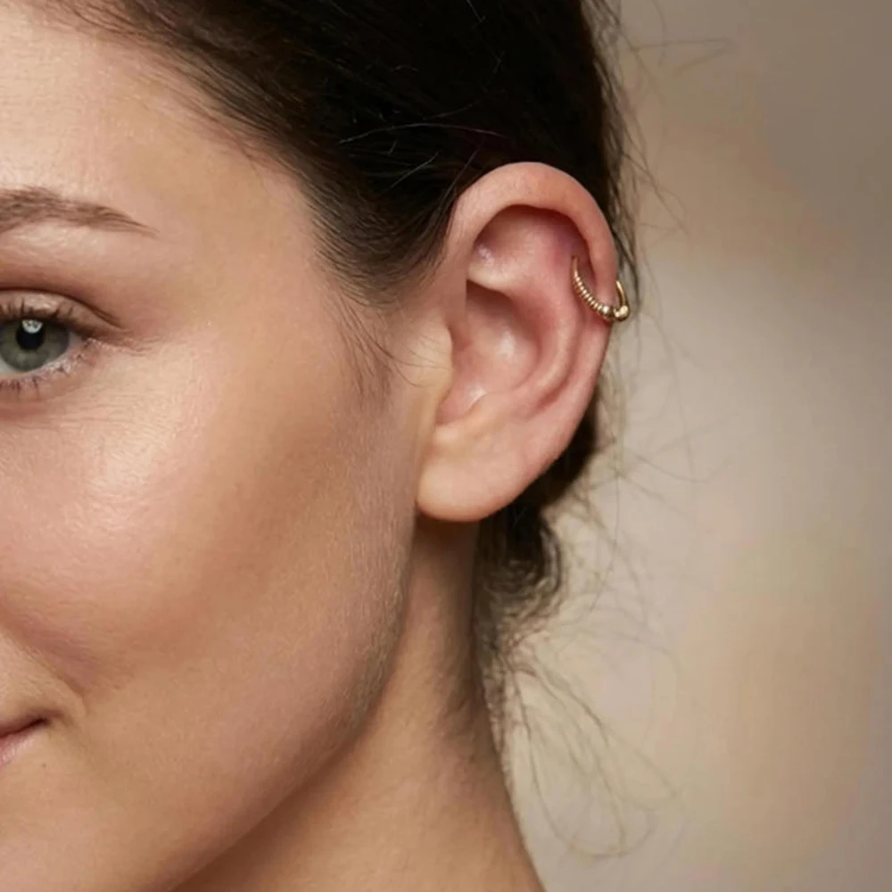 

Earrings for Women Handmade Hoops Earrings 925 Sterling Silver 14K Gold Filled Entwined Golden Beads Jewelry Women's Earrings