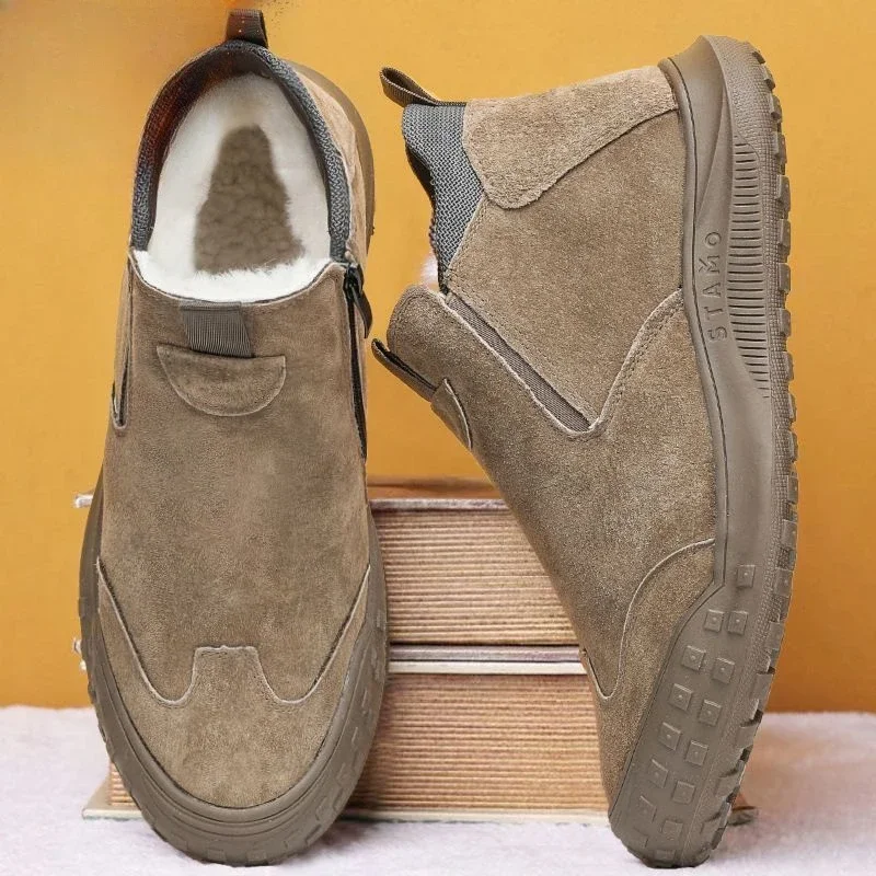 Moda alta superior sapatos de inverno homem quente à prova de frio botas de neve para homens caminhadas ao ar livre oferta grosso pelúcia qualidade venda confortável