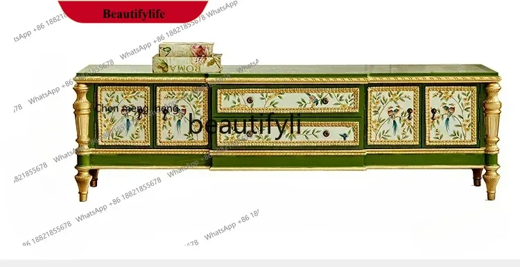 

D178 French TV cabinet coffee table combination home living room floor European American painted retro new