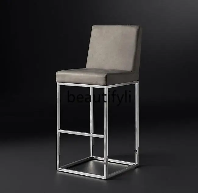 

Casual Iron Art High Stool Cafe Metal Bar Chair Home Bar Stool Restaurant Dining Chair