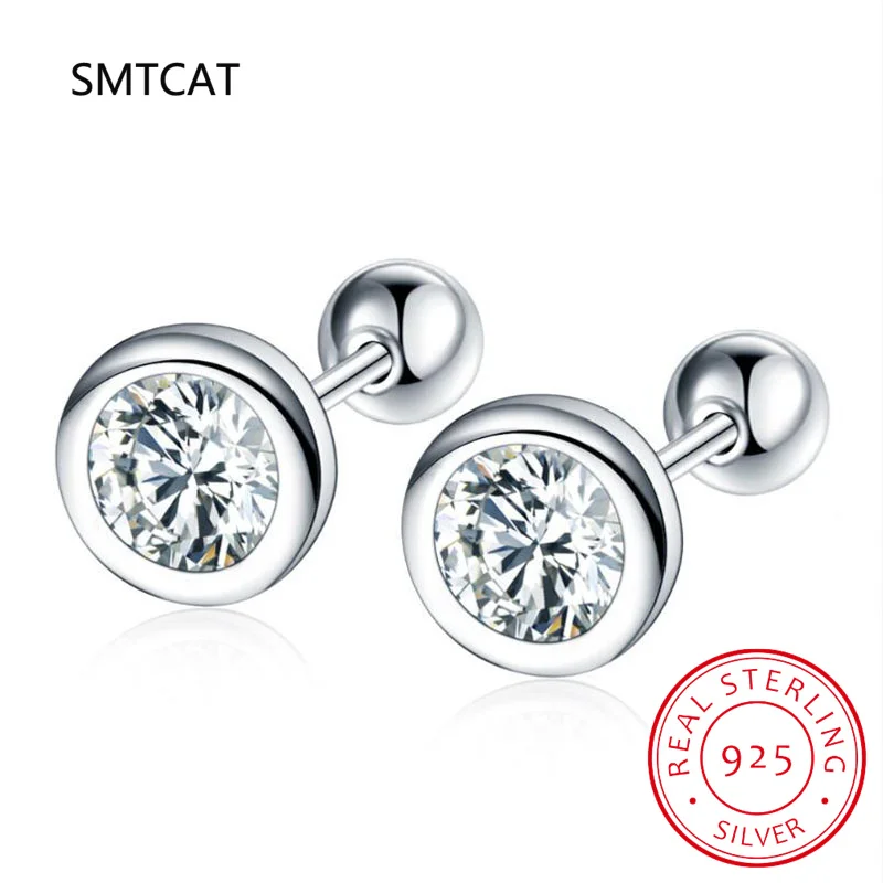 2ct Moissanite Earrings For Women Men Lab Diamond White Gold Plated 925 Sterling Silver Screws Stud Earring Luxury Fine Jewelry