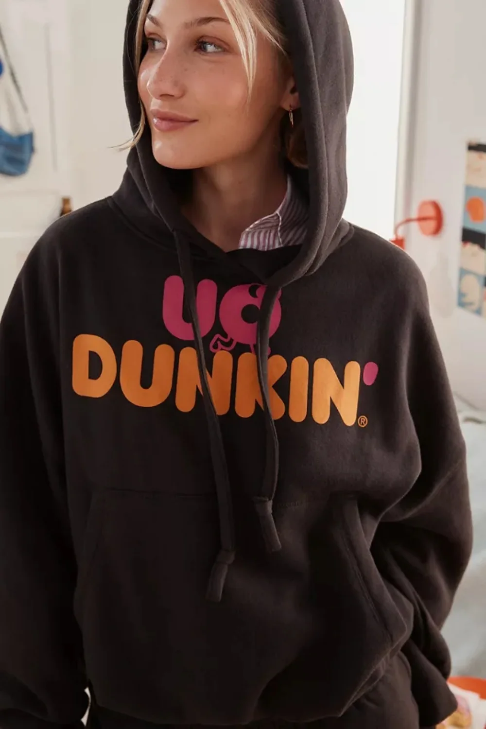 

Dunkin' UO Exclusive Graphic Bubble Motorcycle Hoodie – Dunkin' graphics, ideal for casual daily & coffee lover looks