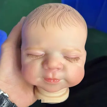 19 inch already painted reborn baby doll parts Pascale cute sleeping baby with visible veins cloth body 3D painting included