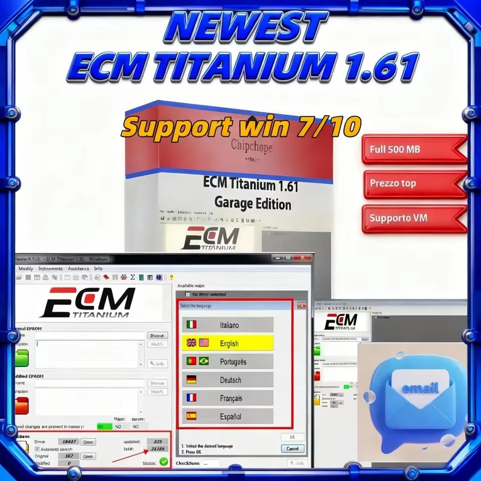 2025 Hot nouveau Ecm titanium 1.61 avec 26000 pilote ECM 18259 Pilotes pour outil ecu envoyer link logiciel نوافذ السيارات #5