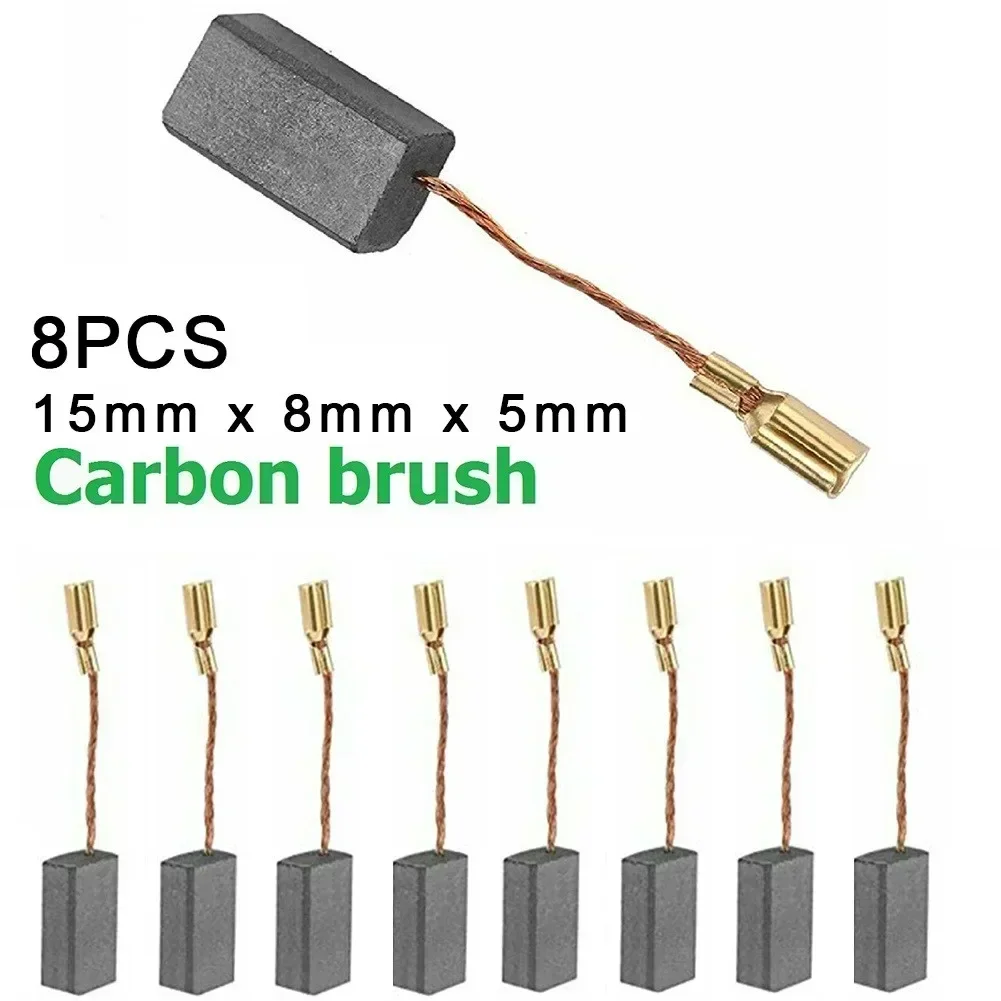 8Pcs/lot 15 X 8 X 5mm Graphite Copper Motor Carbon Brushes For Bosch Angle Grinder Electric Hammer Electric Rotary Tool