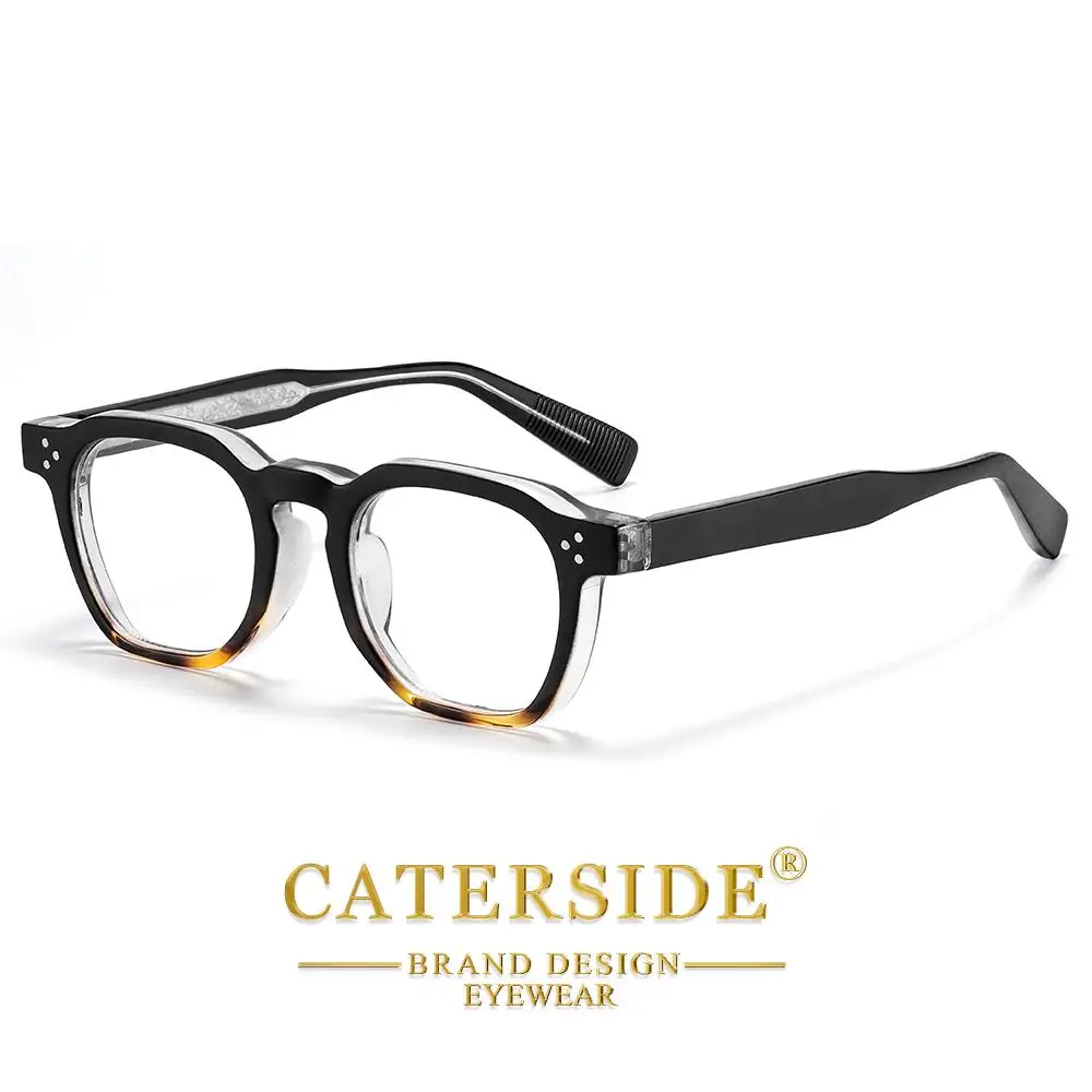 CATERSIDE Modische Herren-Quadratbrille mit Blaulichtfilter Federscharnier-Brillengestell Damen-Computer-Lesebrille Schutzbrille – Detail 6