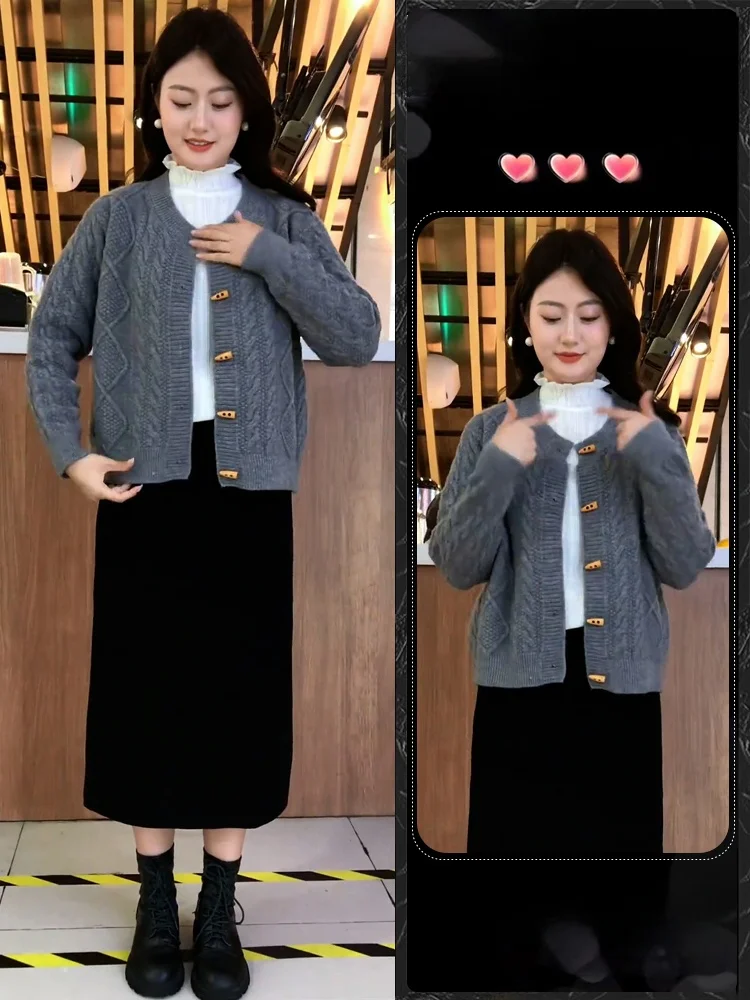 

Вязаный свитер-кардиган на пуговицах для женщин: модный, универсальный, стройнящий, для повседневной носки, с длинными рукавами