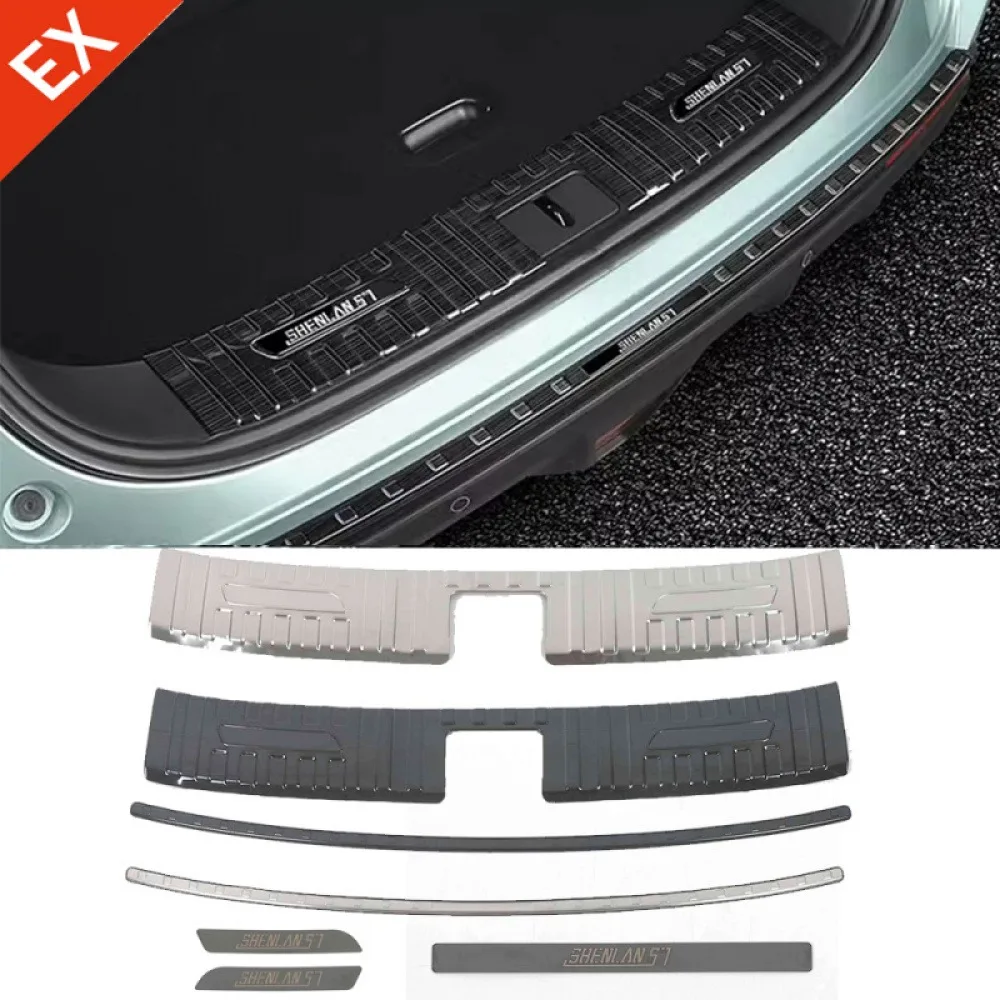 

For CHANGAN Deepal S7 2023-2024 Stainless Black Silver Car Rear Trunk Protector Plate Anti Hit/Dust Sill Cover Accessories