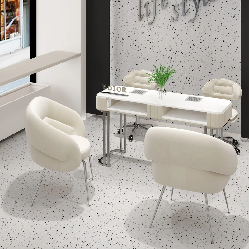 Luxury Nail Table Double Two-seater Special Offer Marble Professional Custom Modern Salon Furniture Manicure Table