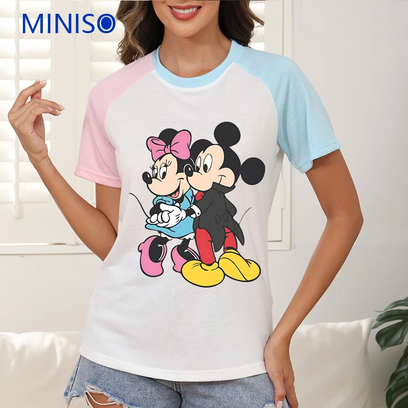 

Trends Women Tops & Tees Clothes Y2k T-shirt Short Sleeve Disney Mickey Minnie Cartoon Clothing Brands Female Summer Dress