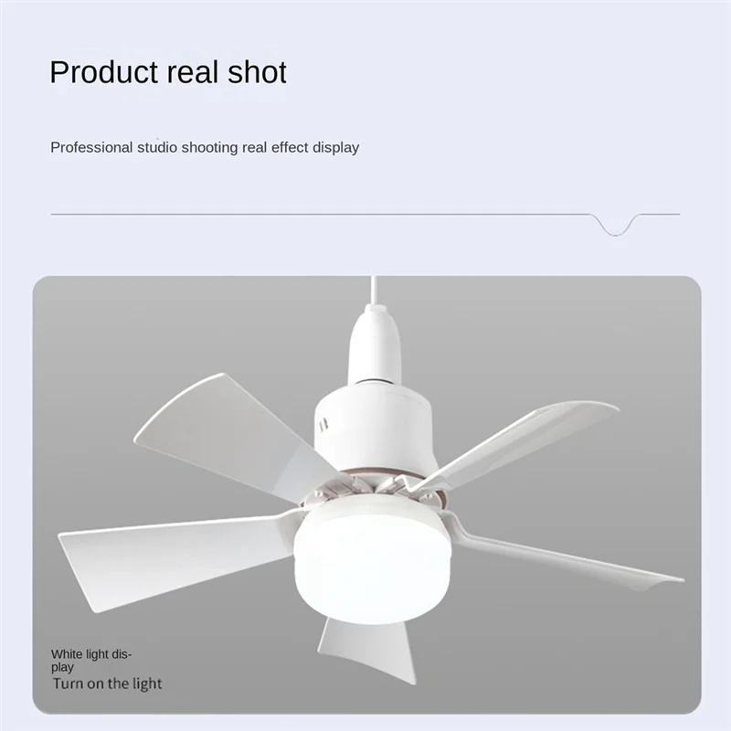 【NEW】Socket Fan Light Small Ceiling Fan With Light And Remote, Screw In Ceiling Fan Light For E27 Base, For Bedroom Kitchen Dura