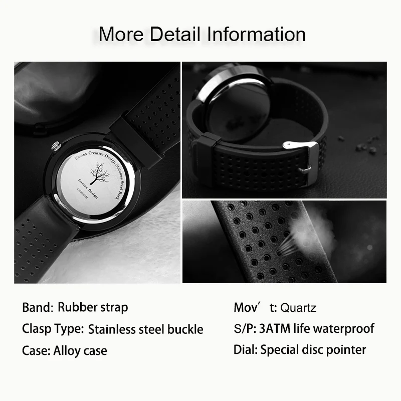 Creative sports men\'s watch, quartz watch without pointers, unique design, and very interesting password pattern on the watch