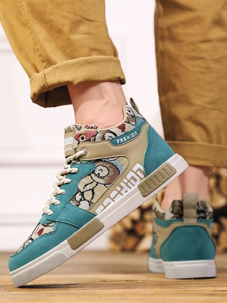 عالية قطع منصة الدانتيل يصل الأحذية الذكور ربيع الخريف يقدم العروض الأصلية عدم الانزلاق الأحذية مريحة الرجعية الكلاسيكية أحذية رجالية