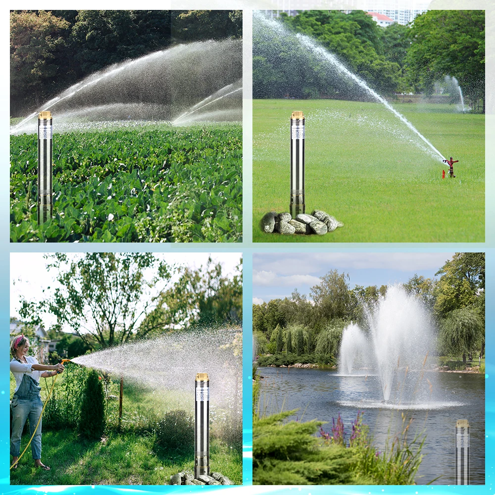 370 W 3A Deep Well Pump Stainless Steel Submersible Borehole Pump 230 V/50 Hz for Tank/Cistern filling