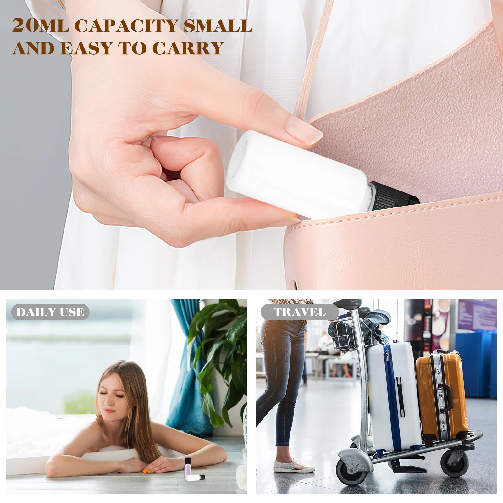 

30 pcs Plastic Empty Bottles 20Ml Clear Leak-Proof Sample Containers For Travel Liquid Cream Gel Oil Shampoo Lotion Makeup