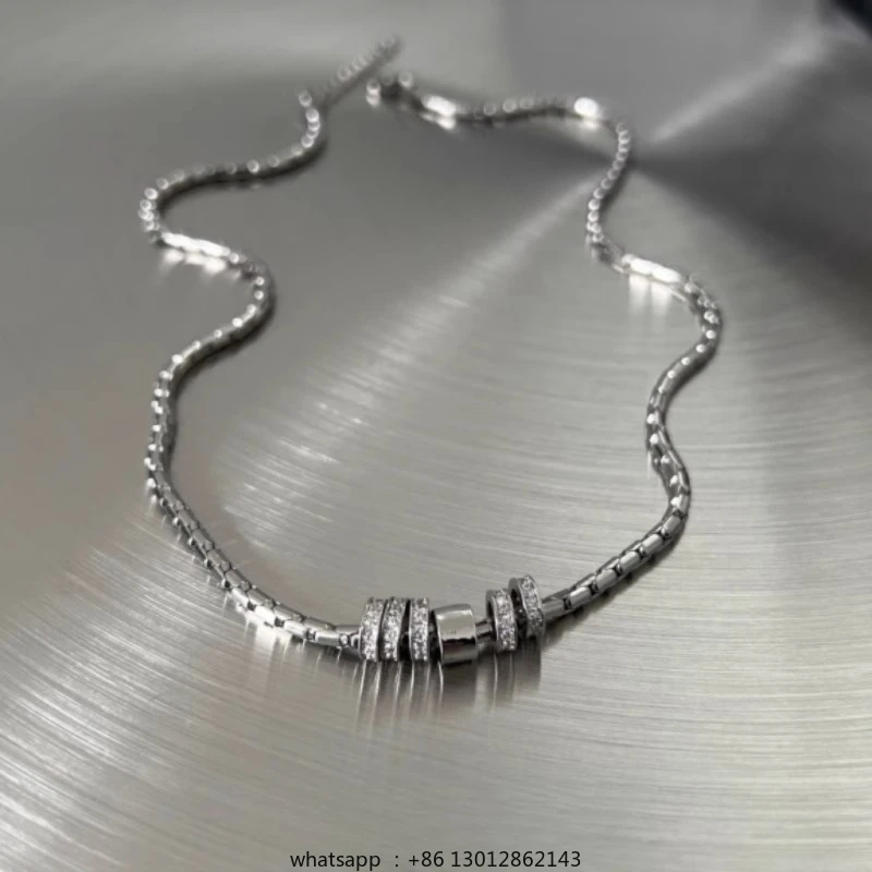 

Ожерелье с бриллиантовым кольцом Flash, легкая роскошная цепочка на ключицу из титановой стали премиум-класса